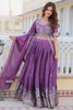 Dazzling Purple Heavy Embroidery Work Chinon Event Wear Lehenga Choli