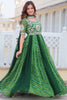 Beautiful Green Bandhej Print Georgette Gown With Dupatta