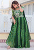 Beautiful Green Bandhej Print Georgette Gown With Dupatta