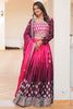 Surprising Pink Embroidered Chinon Wedding Lehenga Choli With Dupatta