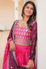 Surprising Pink Embroidered Chinon Wedding Lehenga Choli With Dupatta