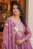 Wonderful Pink Sequins Georgette Wedding Wear Gown With Dupatta