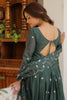 Delightful Green Sequins Georgette Event Wear Gown With Dupatta