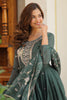 Delightful Green Sequins Georgette Event Wear Gown With Dupatta