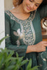 Delightful Green Sequins Georgette Event Wear Gown With Dupatta