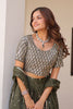 Stunning Olive Green Sequins Georgette Mehendi Wear Lehenga Choli