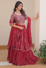 Ravishing Red Sequins Georgette Wedding Wear Lehenga Choli