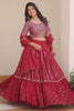 Ravishing Red Sequins Georgette Wedding Wear Lehenga Choli