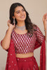 Ravishing Red Sequins Georgette Wedding Wear Lehenga Choli