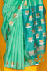 Marvelous Sea Green Zari Weaving Silk Traditional Saree With Blouse