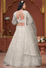 Pretty Off-White Embroidered Net Bridesmaid Lehenga Choli With Dupatta