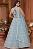 Tantalizing Sky-Blue Sequins Net Bridesmaid Lehenga Choli With Dupatta