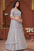 Stunning Lavender Sequins Net Bridesmaid Lehenga Choli With Dupatta