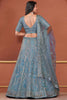 Wonderful Sky-Blue Zarkan Net Bridesmaid Lehenga Choli With Dupatta