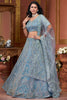 Wonderful Sky-Blue Zarkan Net Bridesmaid Lehenga Choli With Dupatta