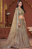 Fabulous Golden Zarkan Net Bridesmaid Lehenga Choli With Dupatta