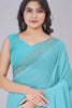 Wonderful Sky-Blue Hand Work Organza Function Wear Saree With Blouse