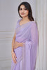 Fantastic Lavender Beads Work Organza Party Wear Saree With Blouse