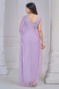 Fantastic Lavender Beads Work Organza Party Wear Saree With Blouse