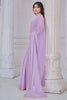 Fantastic Lavender Beads Work Organza Party Wear Saree With Blouse