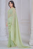 Amazing Light Green Beads Work Organza Function Wear Saree With Blouse