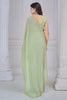 Amazing Light Green Beads Work Organza Function Wear Saree With Blouse