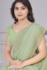 Amazing Light Green Beads Work Organza Function Wear Saree With Blouse