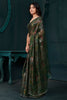 Glamorous Green Floral Print Silk Event Wear Saree With Blouse