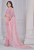 Magnetic Light Pink Zarkan Work Organza Wedding Wear Saree With Blouse