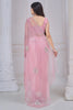 Magnetic Light Pink Zarkan Work Organza Wedding Wear Saree With Blouse