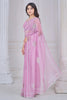 Ravishing Pink Zarkan Work Organza Wedding Wear Saree With Blouse