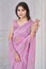 Ravishing Pink Zarkan Work Organza Wedding Wear Saree With Blouse