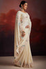 Beautiful White Sequins Georgette Function Wear Saree With Blouse