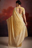 Tantalizing Mustard Heavy Embroidery Work Organza Haldi Wear Saree