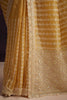 Tantalizing Mustard Heavy Embroidery Work Organza Haldi Wear Saree