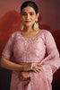 Fabulous Peach Sequins Work Organza Wedding Wear Saree With Blouse