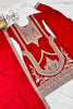 Beautiful Red Embroidered Vichitra Silk Wedding Wear Palazzo Suit