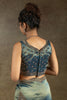 Alluring Dusty Green Hand Work Organza Function Wear Saree