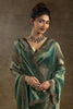 Fantastic Green Hand Work Organza Event Wear Saree