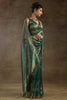 Fantastic Green Hand Work Organza Event Wear Saree