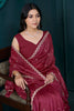 Ravishing Maroon Diamond Work Crepe Event Wear Saree With Blouse