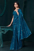Stunning Teal Blue Diamond Work Crepe Event Wear Saree With Blouse