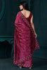 Ravishing Pink Sequins Silk Wedding Wear Saree With Blouse
