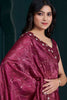 Ravishing Pink Sequins Silk Wedding Wear Saree With Blouse