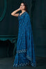 Shocking Blue Diamond Work Silk Party Wear Saree With Blouse