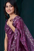 Dazzling Purple Sequins Work Silk Function Wear Saree With Blouse
