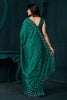 Fascinating Green Sequins Silk Event Wear Saree With Blouse