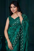 Fascinating Green Sequins Silk Event Wear Saree With Blouse