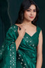Fascinating Green Sequins Silk Event Wear Saree With Blouse