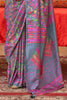 Magnificent Grey Digital Printed Silk Casual Wear Saree With Blouse